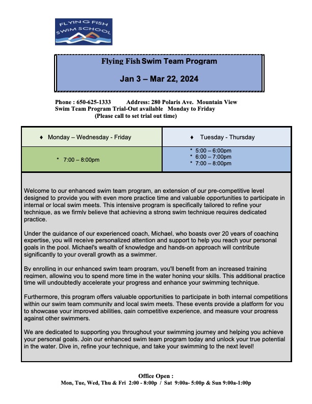 Team Flying Fish Swim School